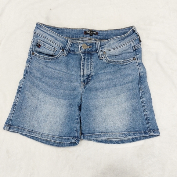 Dear John Pants - DEAR JOHN JEANS WOMENS BLUE DENIM MID RISE CASUAL SUMMER SHORTS SIZE 25